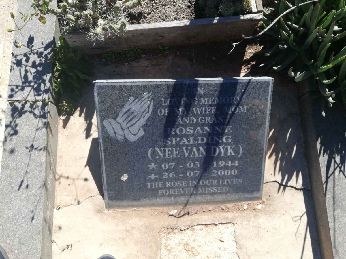 SPALDING Rosanne nee VAN DYK 1944-2000