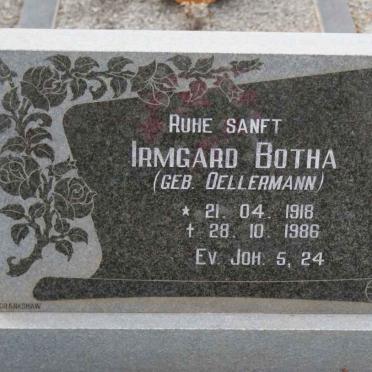 BOTHA Irmgard nee OELLERMANN 1918-1986