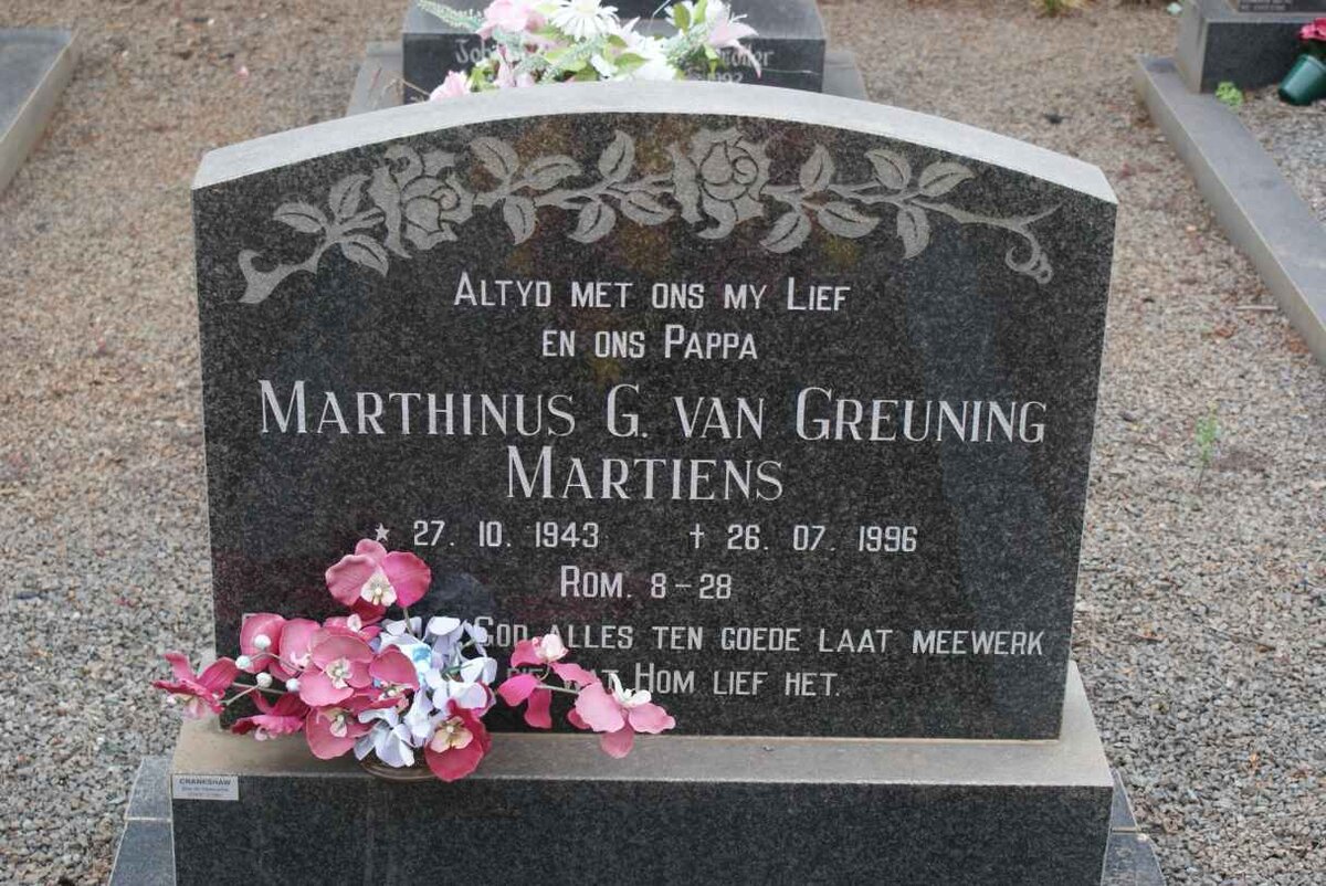 GREUNING Marthinus G., van 1943-1996