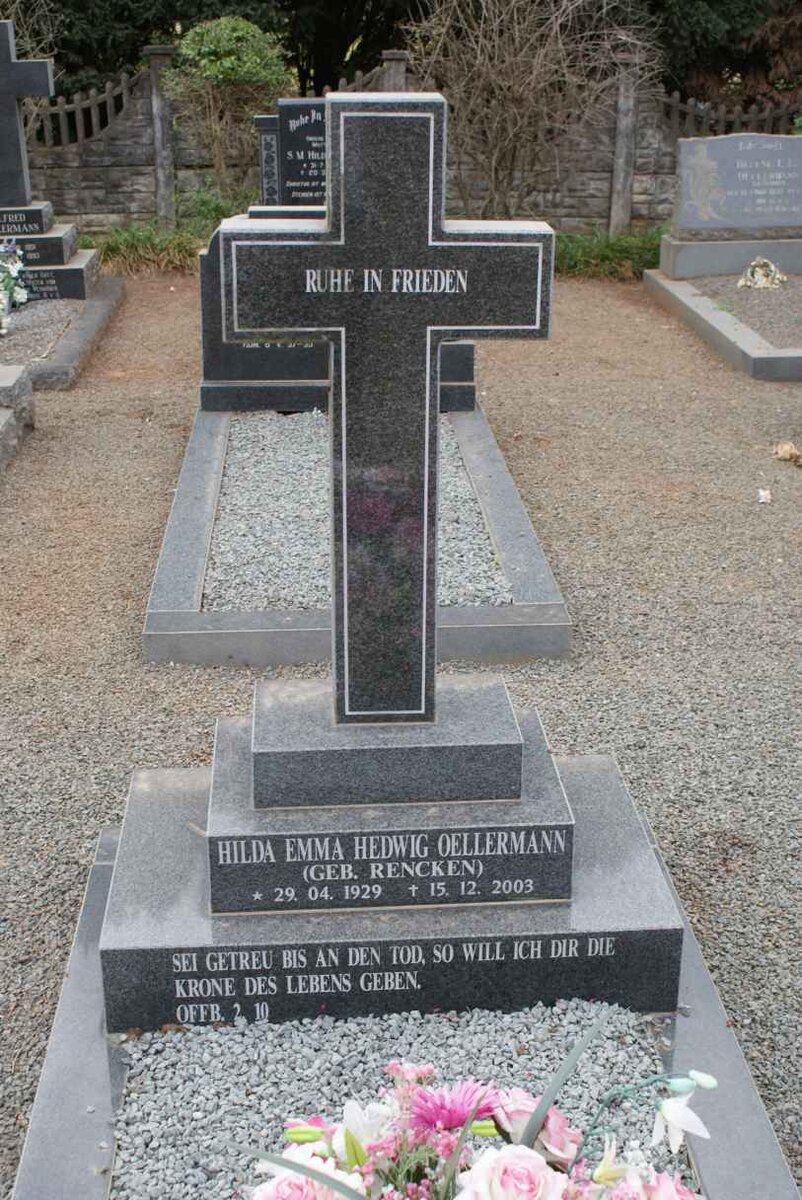 OELLERMANN Hilda Emma Hedwig nee RENCKEN 1929-2003