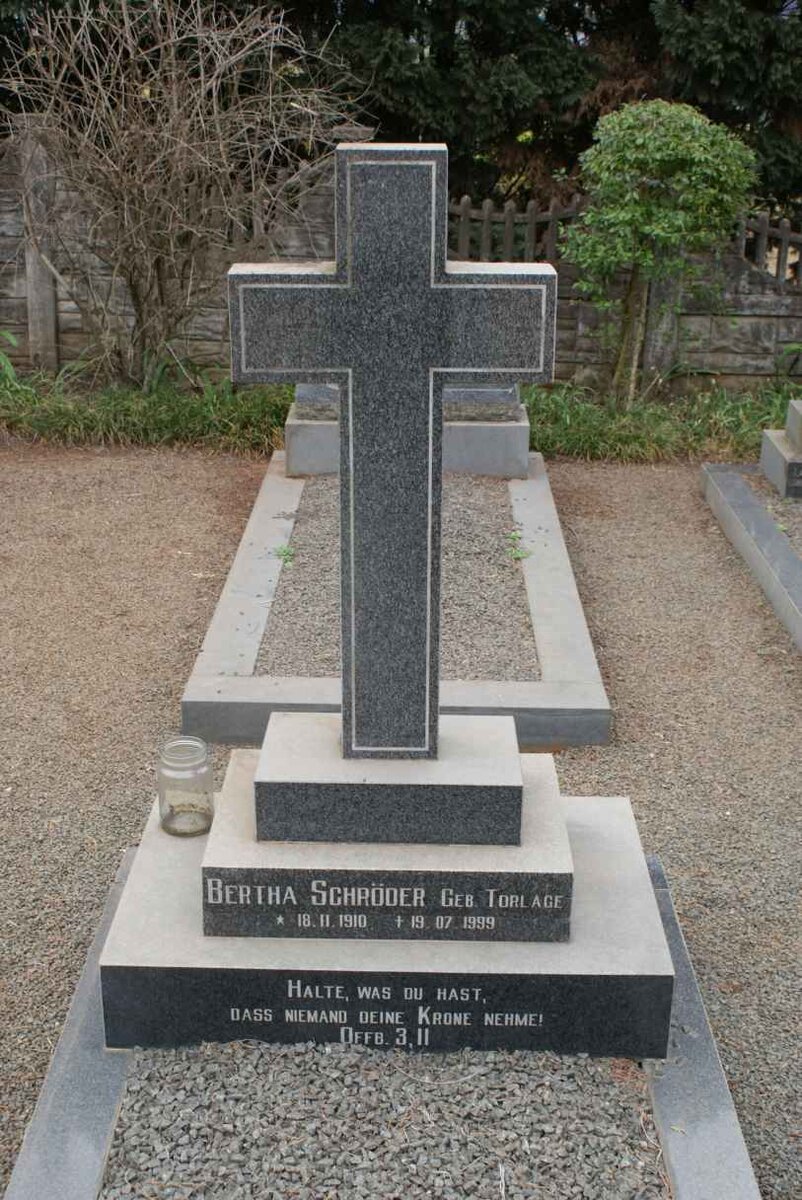 SCHRODER Bertha nee TORLAGE 1910-1999