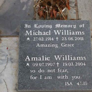WILLIAMS Michael 1914-2001 &amp; Amalie 1907-2004