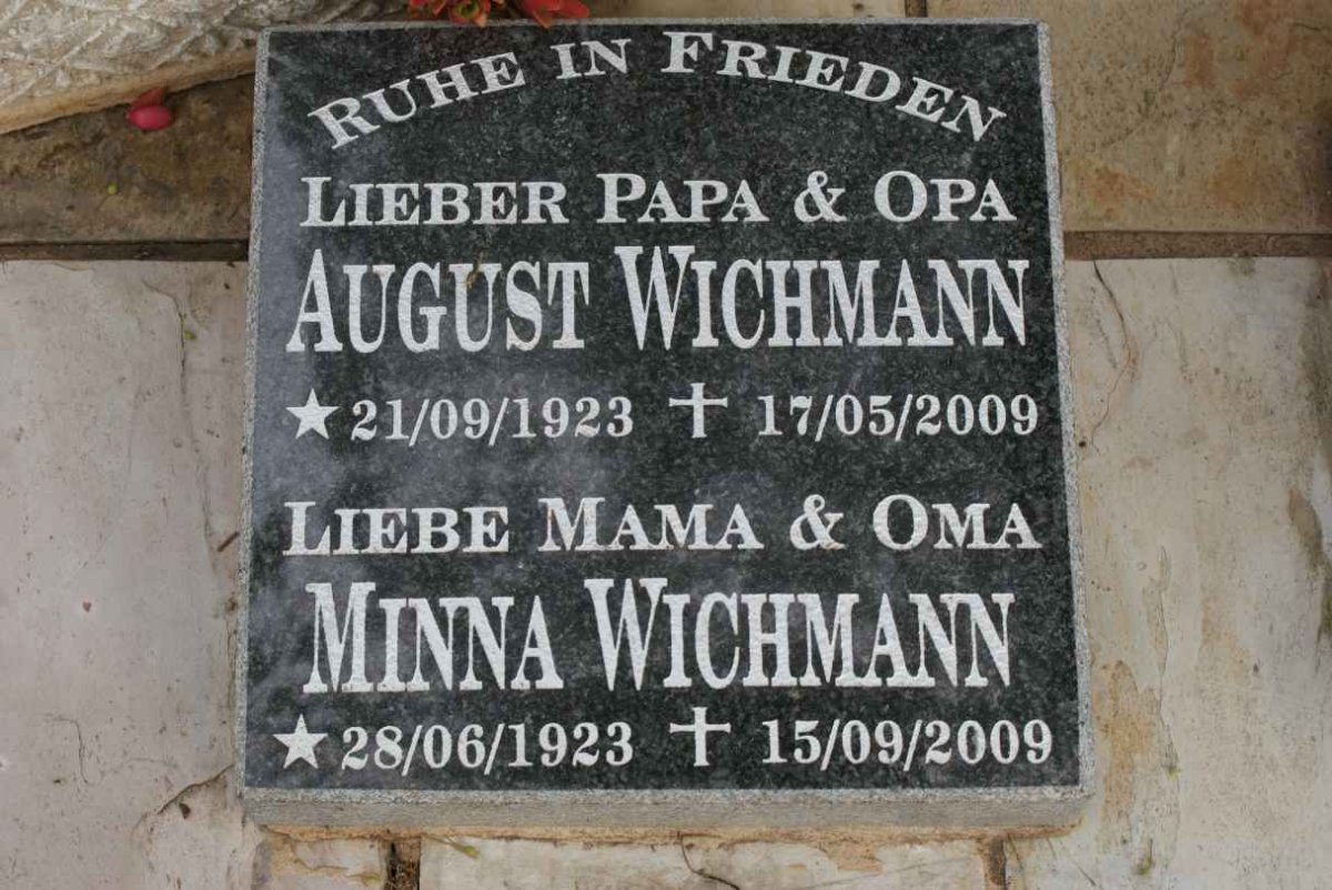 WICHMAN August 1923-2009 &amp; Minna 1923-2009