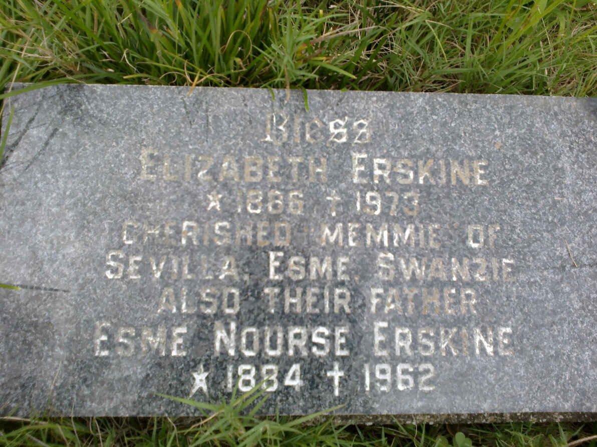 ERSKINE Esme Nourse 1884-1962 &amp; Elizabeth 1886-1973