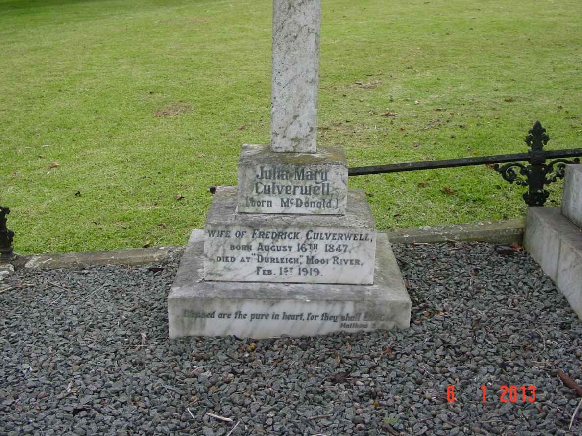 CULVERWELL Julia Mary nee McDONALD 1847-1919