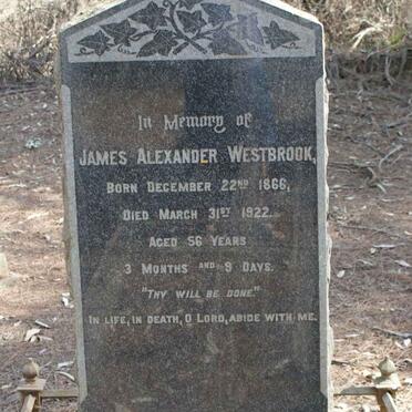 WESTBROOK James Alexander 1866-1922