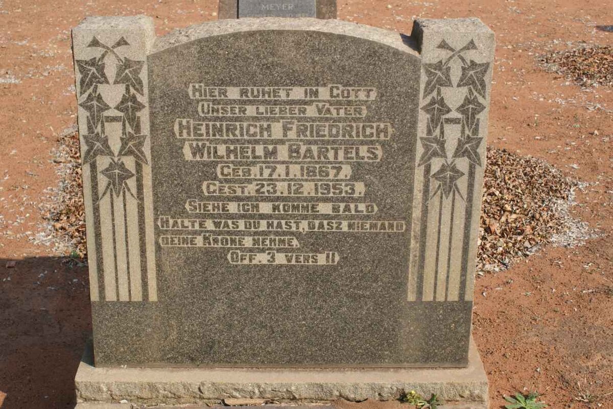 BARTELS Heinrich Friedrich Wilhelm 1867-1953