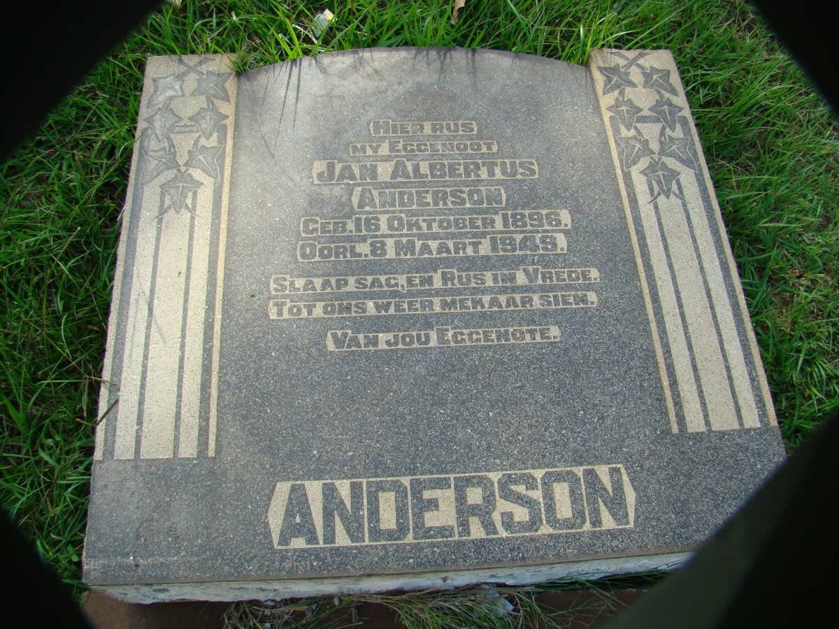 ANDERSON Jan Albertus 1896-1949