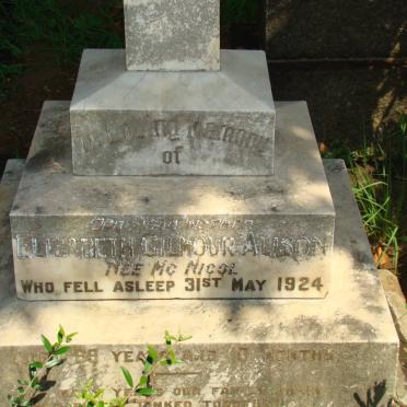 ALISON Elizabeth Gilmour nee McNICOL -1924