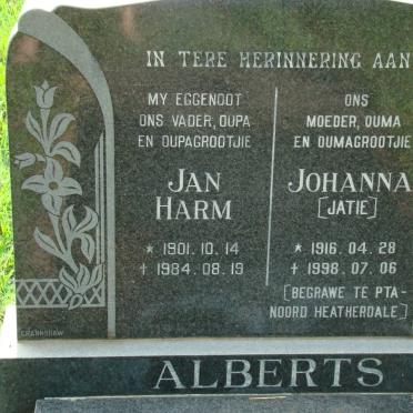 ALBERTS Jan Harm 1901-1984 &amp; Johanna 1916-1998