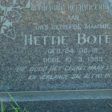 BOTES Hettie 1919-1989