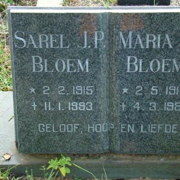 BLOEM Sarel J.P. 1915-1993 &amp; Maria M. 1914-1982