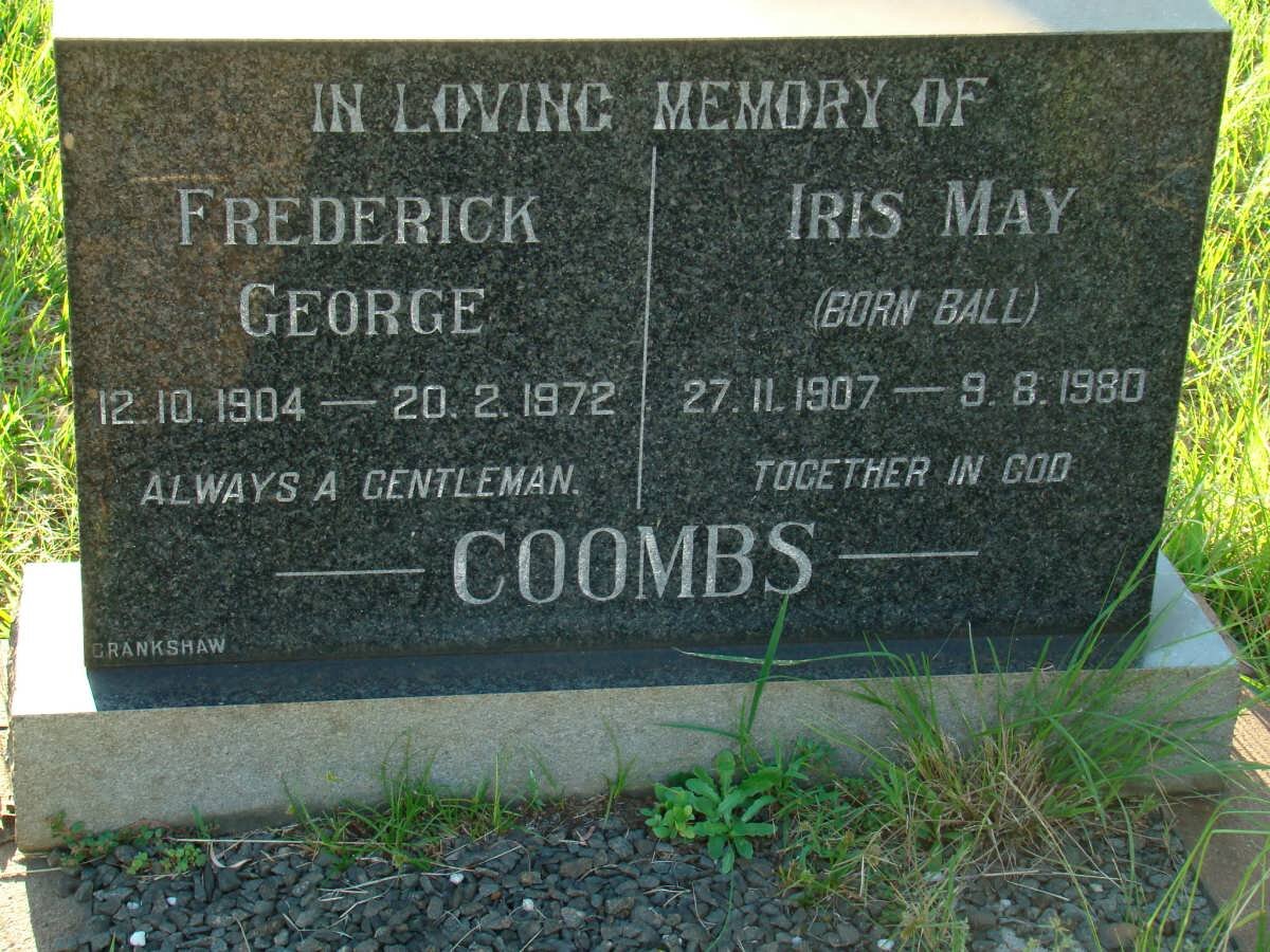 COOMBS Frederick George 1904-1972 &amp; Iris May BALL 1907-1980