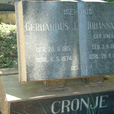 CRONJE Gerhardus J. 1915-1974 &amp; Johanna A. O'NEIL 1912-1969