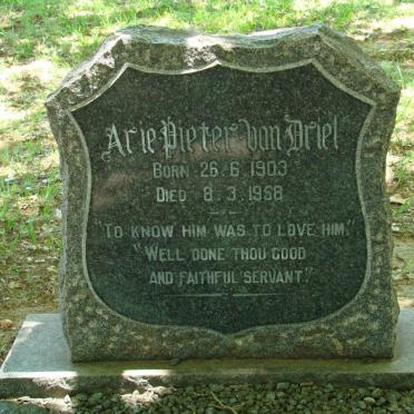 DRIEL Arie Pieter, van 1903-1958