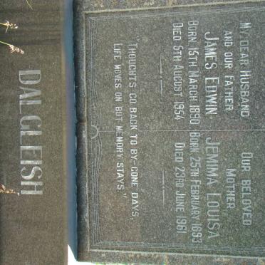 DALGLEISH James Edwin 1890-1954 &amp; Jemima Louisa 1893-1961
