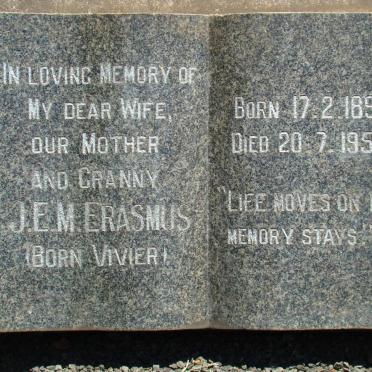 ERASMUS J.E.M. nee VIVIER 1895-1957