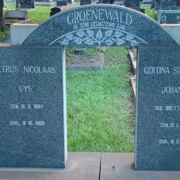 GROENEWALD Petrus Nicolaas Uys 1894-1969 &amp; Gertina Stoffelina Johanna BREYTENBACH 1895-1965