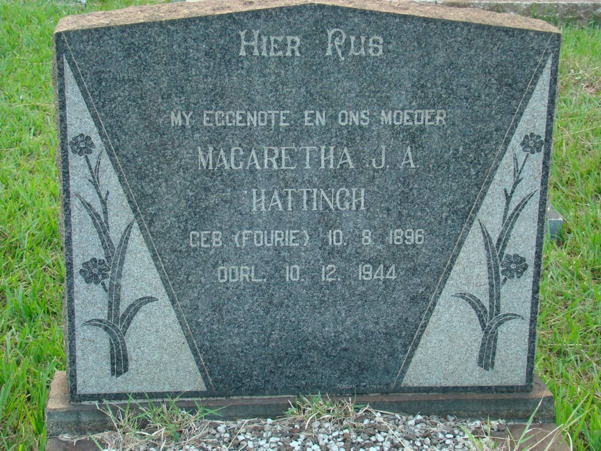 HATTINGH Magaretha J.A. nee FOURIE 1896-1944