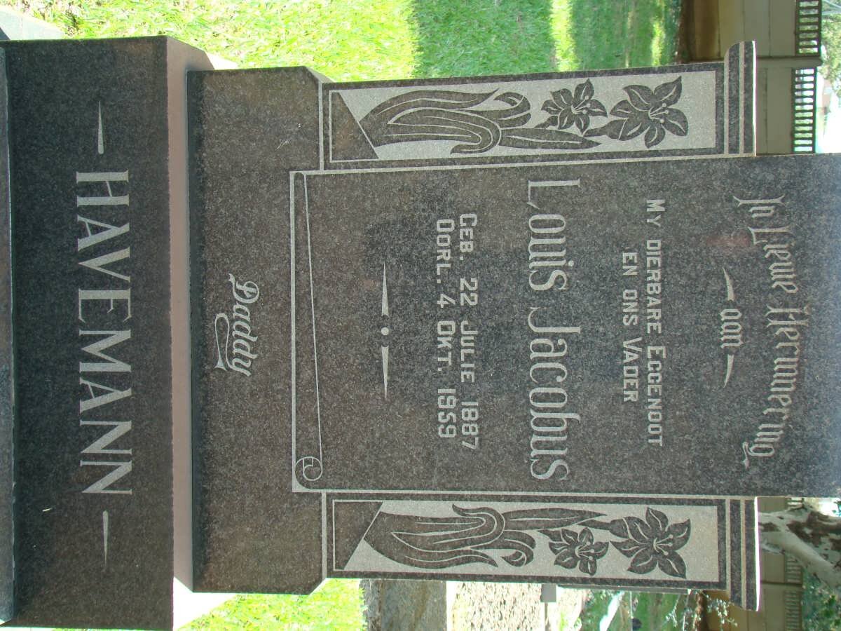 HAVEMANN Louis Jacobus 1887-1959