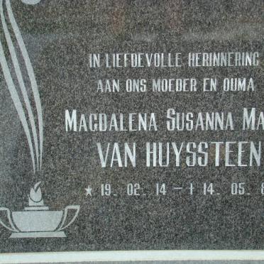 HUYSSTEEN Magdalena Susanna Maria 1914-1988