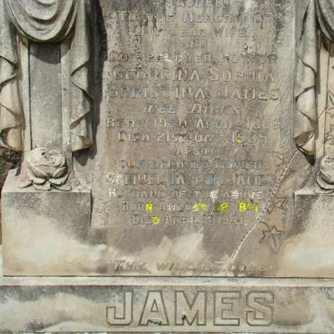 JAMES Samuel Taylor 1851-1941 &amp; Georgina Sophia Christina DICKS 1865-1935