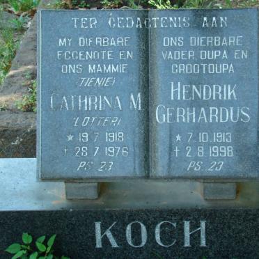 KOCH Hendrik Gerhardus 1913-1998 &amp; Cathrina M. LOTTER 1918-1976
