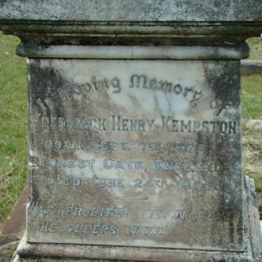 KEMPSTON Frederick Henry 1882-1907