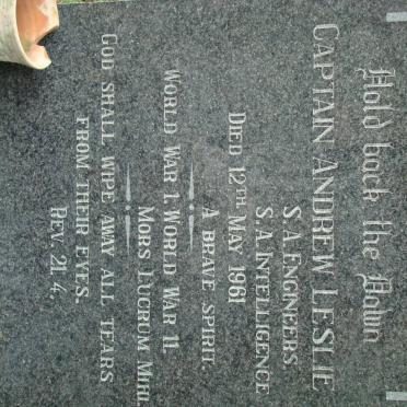 LESLIE Captain Andrew -1961