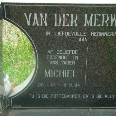 MERWE Michiel, van der 1947-1984