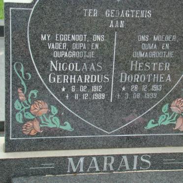 MARAIS Nicolaas Gerhardus 1912-1989 &amp; Hester Dorothea 1913-1999