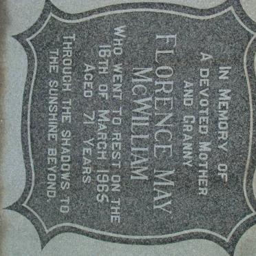 McWILLIAM Florence May -1965