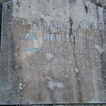 MERWE Wilhelmina M.H.O., van der nee ENGELBRECHT -1947