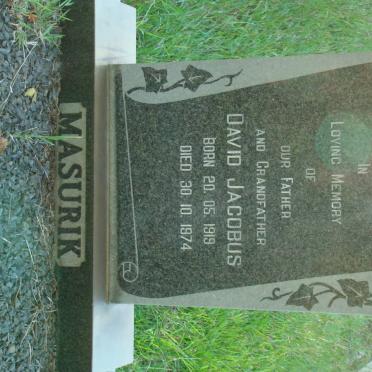 MASURIK David Jacobus 1919-1974