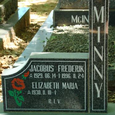MINNY Jacobus Frederik 1929-1996 &amp; Elizabeth Maria 1930-