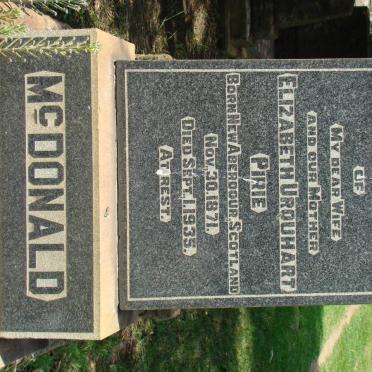 McDONALD Elizabeth Urquhart nee PIRIE 1871-1935