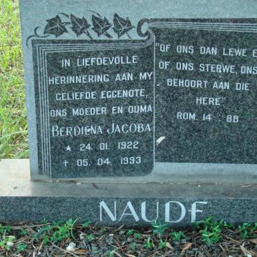 NAUDE Berdiena Jacoba 1922-1993