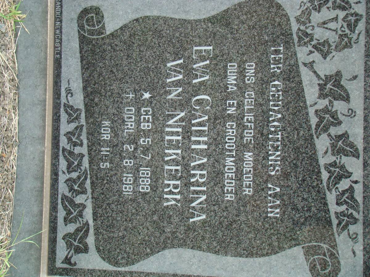 NIEKERK Eva Catharina, van 1888-1981