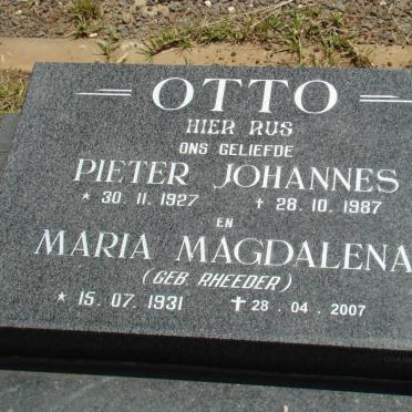 OTTO Pieter Johannes 1927-1987 &amp; Maria Magdalena RHEEDER 1931-2007