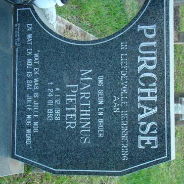 PURCHASE Marthinus Pieter 1968-1993
