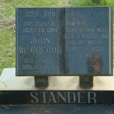 STANDER John McGregor 1927-1985