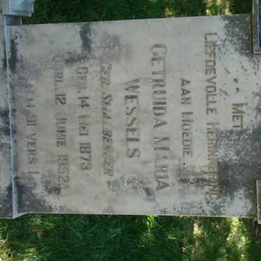 WESSELS Getruida Maria nee SMALBERGER 1873-1952