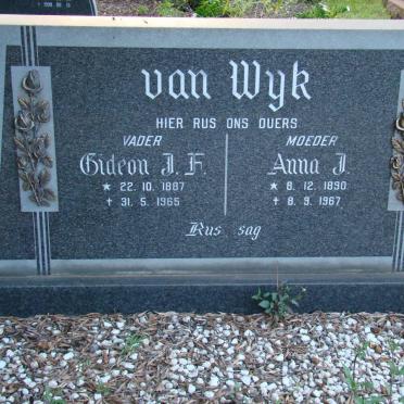 WYK Gideon J.F., van 1887-1965 &amp; Anna J. 1890-1967