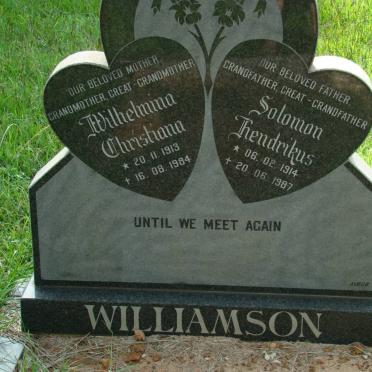 WILLIAMSON Solomon Hendrikus 1914-1987 &amp; Wilhelmina Christiana 1913-1984
