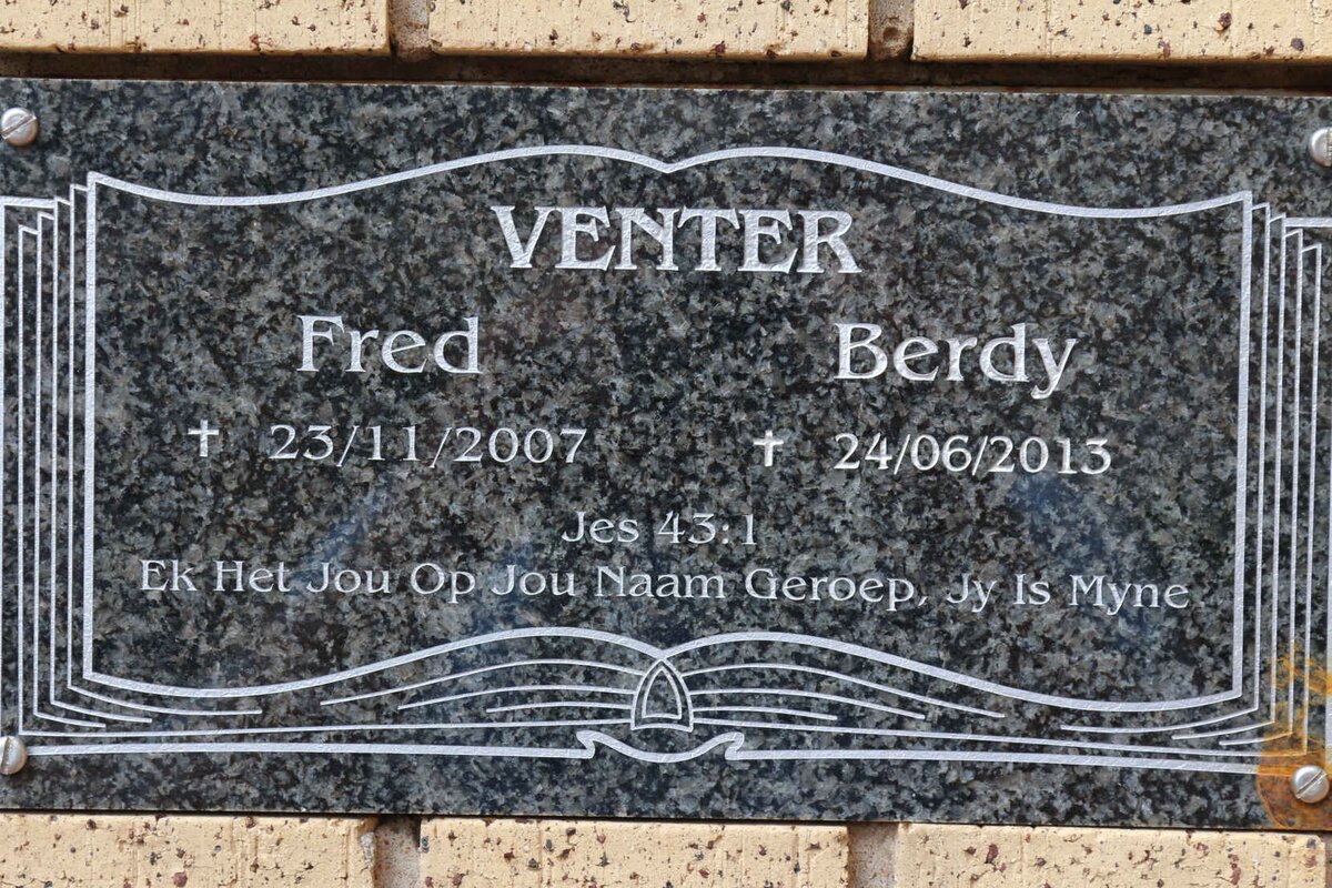 VENTER Fred -2007 &amp; Berdy -2013