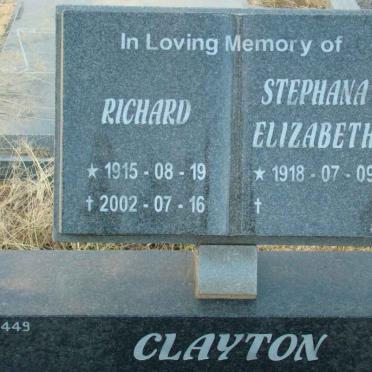 CLAYTON Richard 1915-2002 &amp; Stephana Elizabeth 1918-