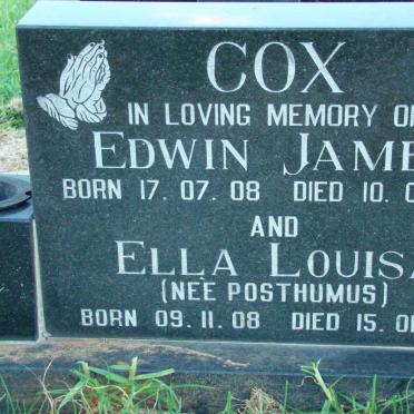 COX Edwin James 1908-1994 &amp; Ella Louisa POSTHUMUS 1908-1998