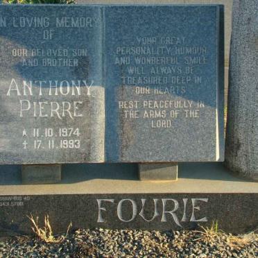 FOURIE Anthony Pierre 1974-1993