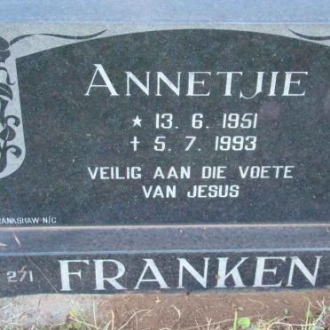 FRANKEN Annetjie 1951-1993
