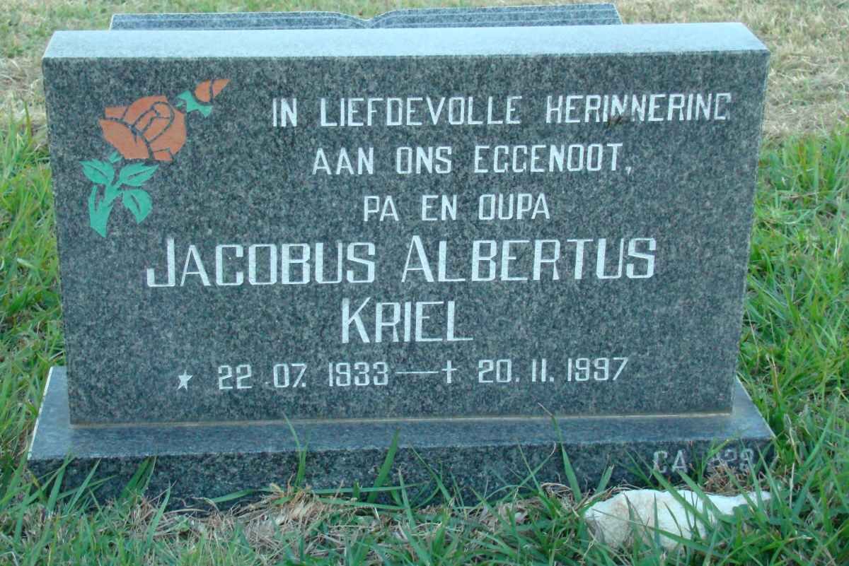 KRIEL Jacobus Albertus 1933-1997
